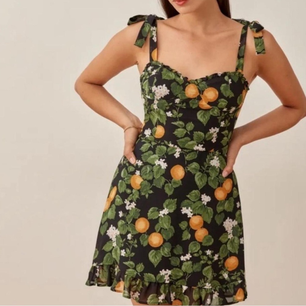 Reformation Christine Mini Dress in Clementine